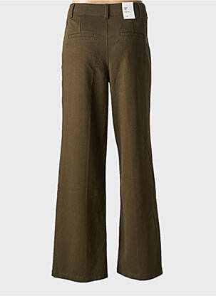 Pantalon large fermeture zippée sous rabat boutonné taille haute vert S.OLIVER femme