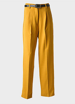 Pantalon chino poches taille haute jaune LIU JO femme