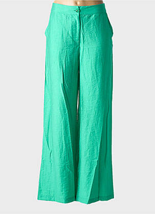 Pantalon large fermeture zippée sous rabat boutonné taille normale vert POM AMSTERDAM femme