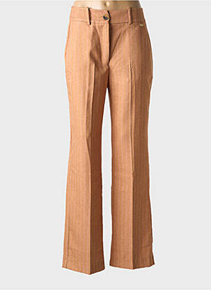 Pantalon droit taille à pinces taille haute orange POM AMSTERDAM femme