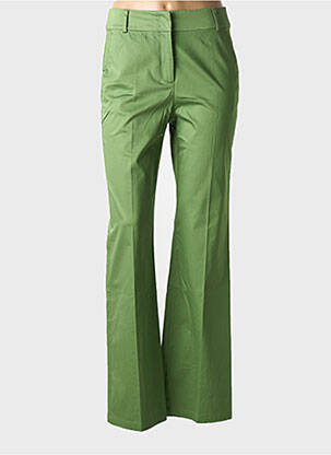 Pantalon droit tissage popeline taille haute vert PENNYBLACK femme