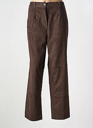 Pantalon droit taille à pinces taille haute marron PAUL MATIS femme