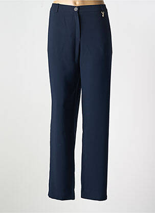 Pantalon droit taille élastique taille normale bleu CHRISTINE LAURE femme