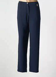 Pantalon droit tissage crêpe taille normale bleu CHRISTINE LAURE femme