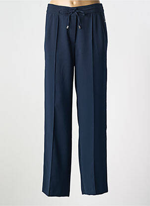 Pantalon droit fermeture zippée sous rabat avec crochet taille normale bleu BETTY BARCLAY femme
