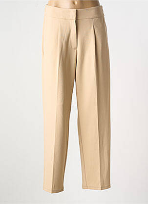 Pantalon droit fermeture zippée sous rabat avec crochet taille haute beige BETTY BARCLAY femme