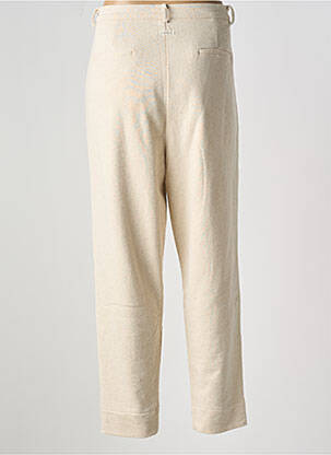 Pantalon droit taille à pinces taille haute beige HUMILITY femme