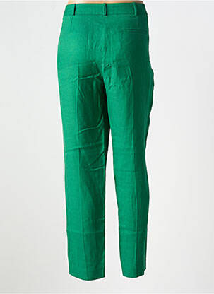 Pantalon chino fermeture zippée sous rabat avec crochet taille normale vert TRENCH & COAT femme