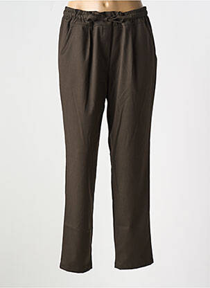 Pantalon droit tissage popeline taille normale vert LA FEE MARABOUTEE femme