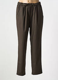 Pantalon droit tissage popeline taille normale vert LA FEE MARABOUTEE femme