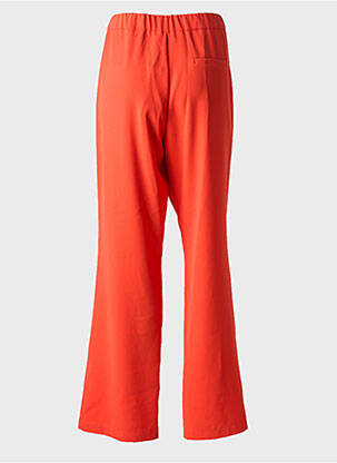 Pantalon droit fermeture zippée sous rabat boutonné orange SIGNE NATURE femme