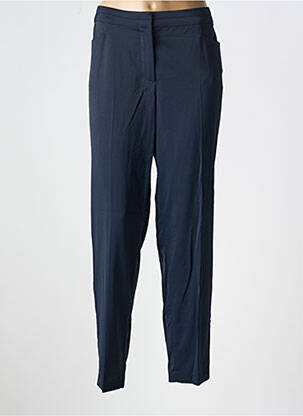 Pantalon droit fermeture zippée sous rabat avec crochet bleu BETTY BARCLAY femme