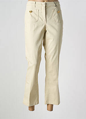 Pantalon droit fermeture zippée sous rabat boutonné beige BETTY BARCLAY femme