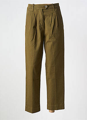 Pantalon droit fermeture zippée sous rabat boutonné vert GANT femme