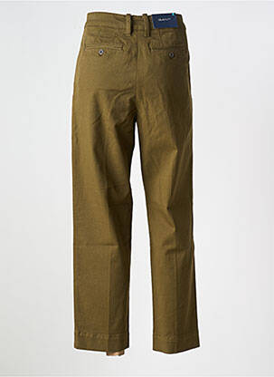 Pantalon droit fermeture zippée sous rabat boutonné vert GANT femme
