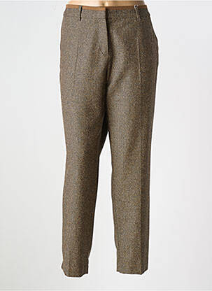 Pantalon droit fermeture zippée sous rabat avec crochet marron GERRY WEBER femme