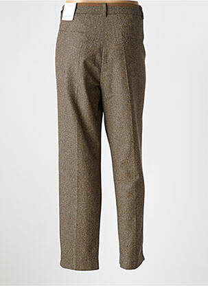 Pantalon droit fermeture zippée sous rabat avec crochet marron GERRY WEBER femme