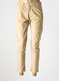 Pantalon 7/8 fermeture zippée sous rabat boutonné beige FIVE femme