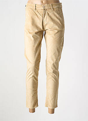 Pantalon 7/8 fermeture zippée sous rabat boutonné beige FIVE femme