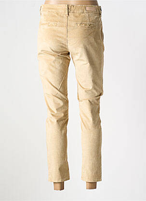 Pantalon 7/8 fermeture zippée sous rabat boutonné beige FIVE femme