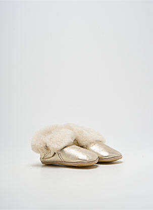 Chaussons/pantoufles tissage satiné bout rond or NATURINO fille