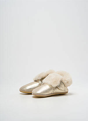 Chaussons/pantoufles tissage satiné bout rond or NATURINO fille