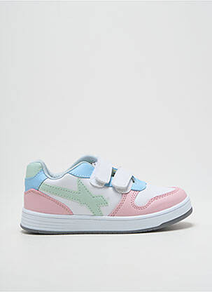 Baskets matière lisse bout rond rose W6YZ fille