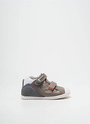 Sandales/nu pieds tissage satiné bout rond gris BIOMECANICS garcon