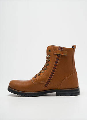 Bottines/boots matière lisse talon bas marron POLDINO fille