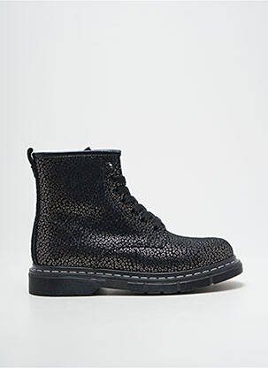 Bottines/boots tissage satiné bout rond noir POLDINO fille