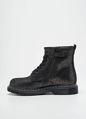 Bottines/boots tissage satiné bout rond noir POLDINO fille