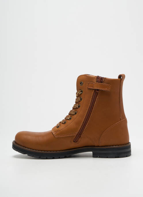 Bottines/boots matière lisse talon bas marron POLDINO fille