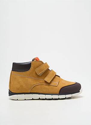 Baskets nubuck bout rond jaune POLDINO garçon