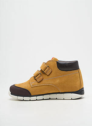 Baskets nubuck bout rond jaune POLDINO garçon