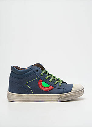 Baskets nubuck bout rond bleu POLDINO garçon
