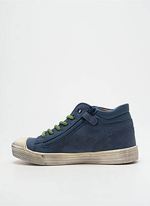 Baskets nubuck bout rond bleu POLDINO garçon