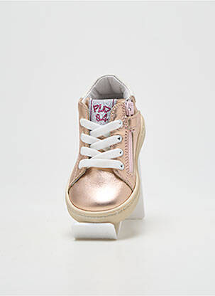 Baskets impression bout rond rose POLDINO fille