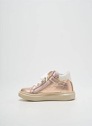 Baskets matière lisse bout rond rose POLDINO fille