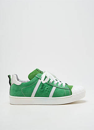 Baskets nubuck bout rond vert POLDINO garçon