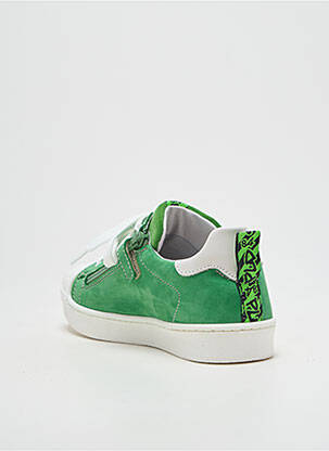 Baskets nubuck bout rond vert POLDINO garçon