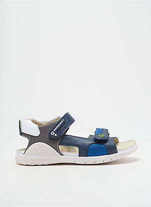 Sandales/nu pieds tissage satiné bout ouvert bleu BIOMECANICS garçon