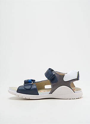 Sandales/nu pieds tissage satiné bout ouvert bleu BIOMECANICS garçon