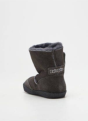 Bottes fermeture scratch bout rond gris FALCOTTO garçon