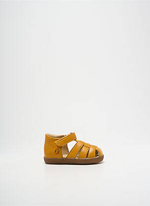 Sandales/nu pieds tissage satiné bout rond jaune FALCOTTO garçon