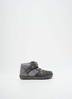 Bottillons nubuck bout rond argent FALCOTTO fille