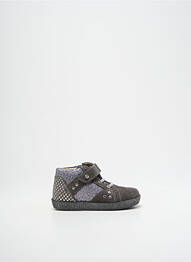 Bottillons nubuck bout rond argent FALCOTTO fille
