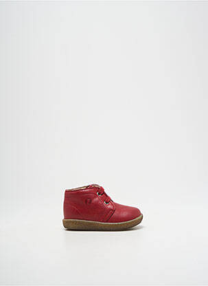 Bottillons tissage satiné bout rond rouge FALCOTTO enfant