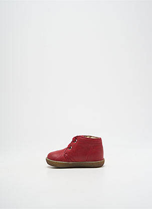 Bottillons tissage satiné bout rond rouge FALCOTTO enfant