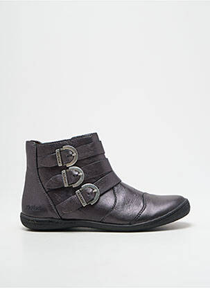 Bottines/boots matière lisse plateforme gris KICKERS fille