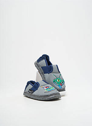 Chaussons/pantoufles bout rond bout rond bleu NANGA garçon
